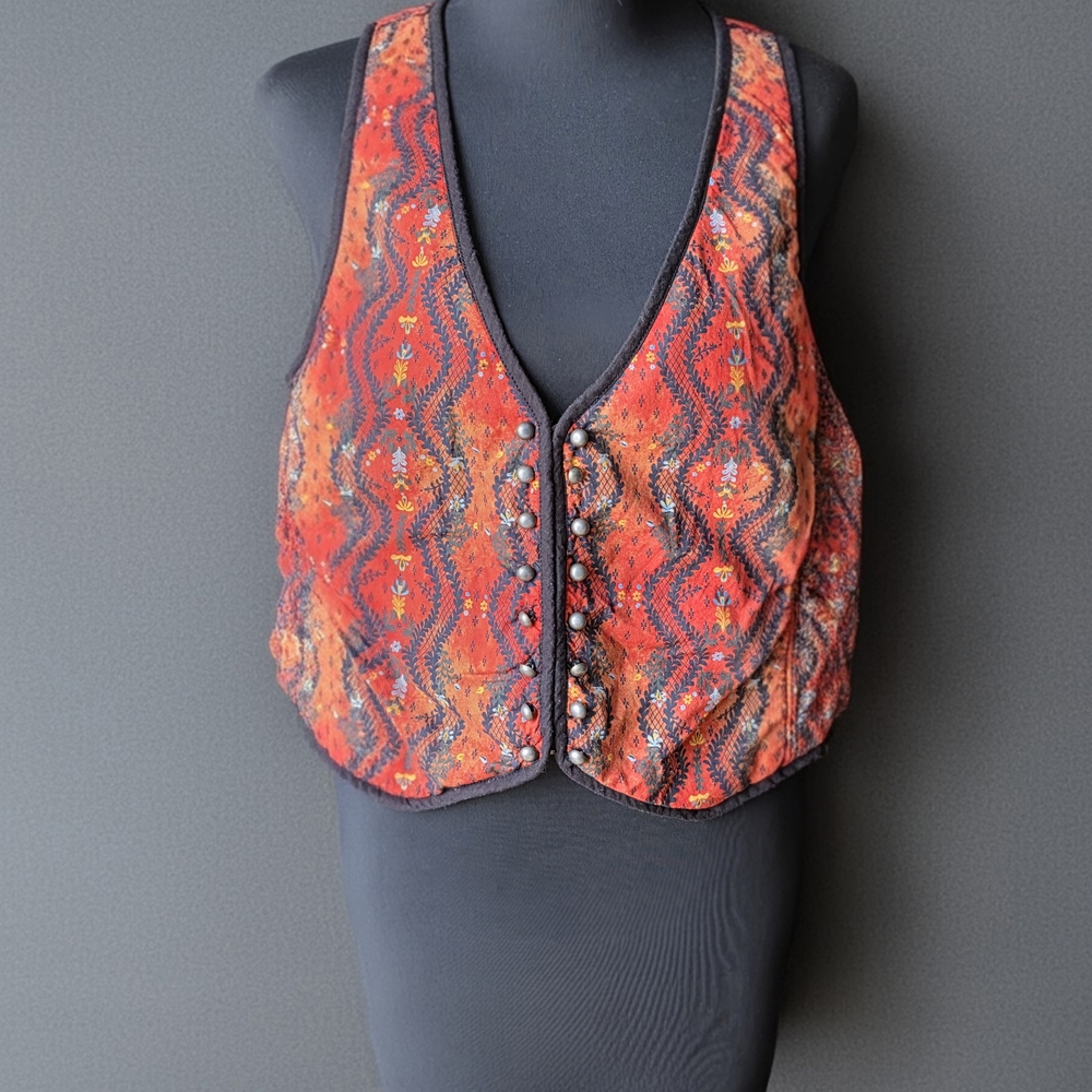 Free People Red Multicolor Vest